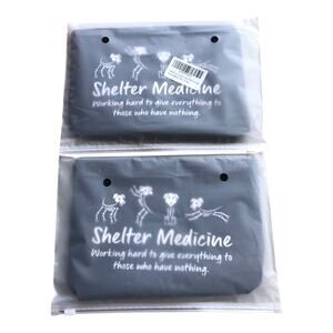 Lot of 2 GJTIM Animal Shelter Medicine Veterinarian Bag Black Zipper Pouch